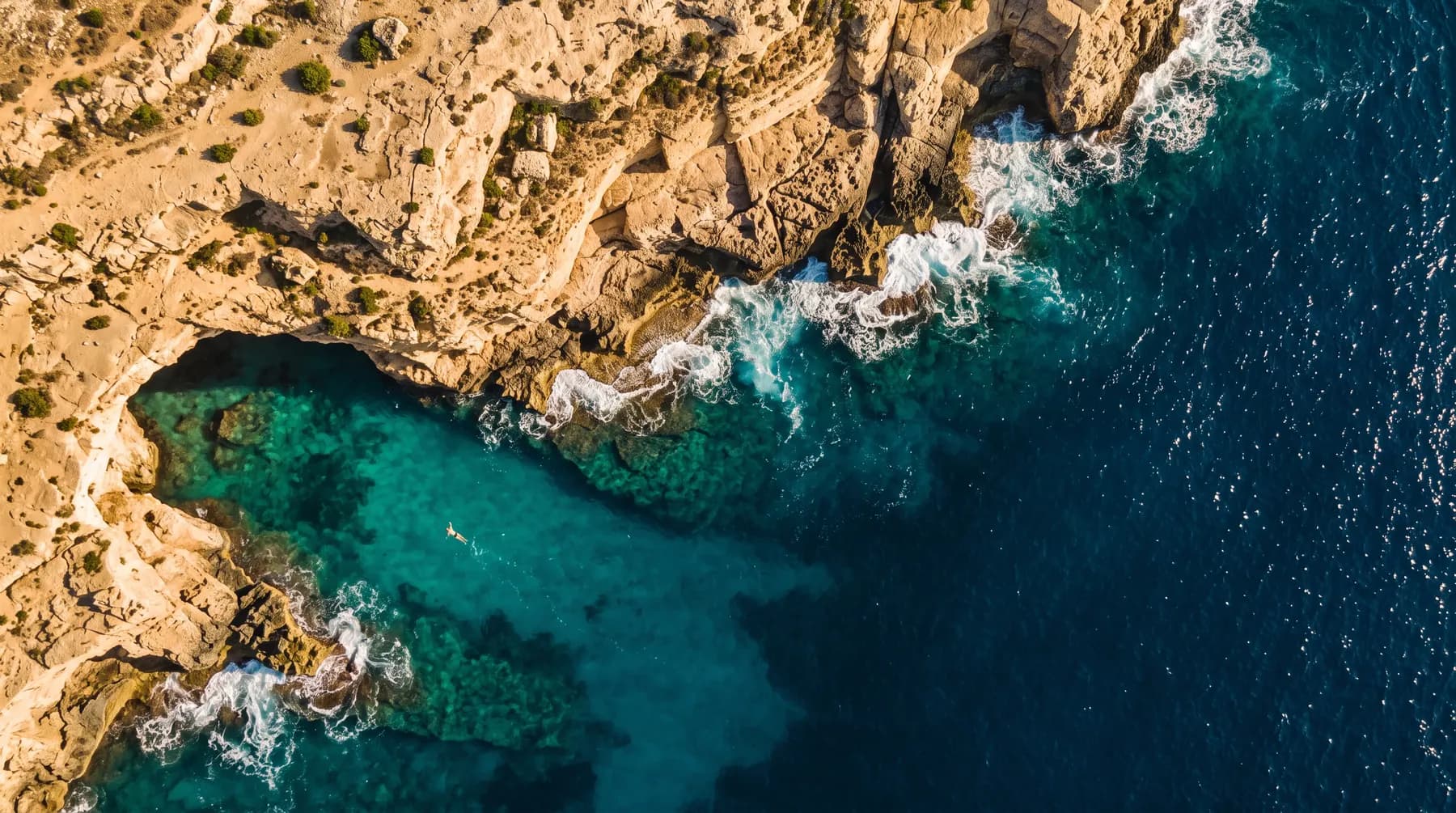 Aerial view of the Maltese coastline